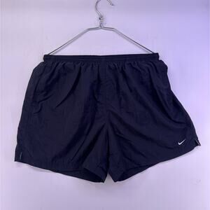 Vintage 2000s Nike Black Shorts White Swoosh Size XL